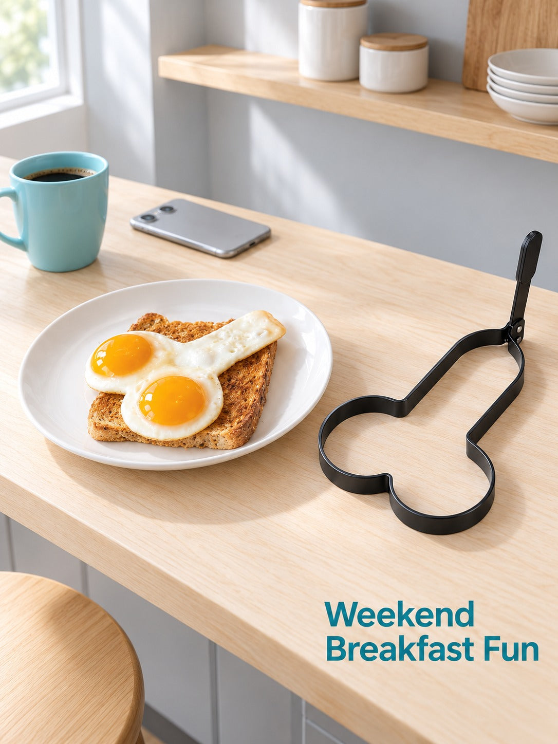 Egg Ring Mould with Handle for Fun Novelty Breakfast