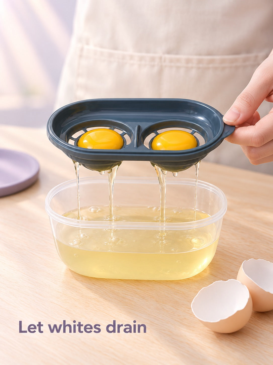 Egg Separator With Storage Box for Clean Yolk Separation