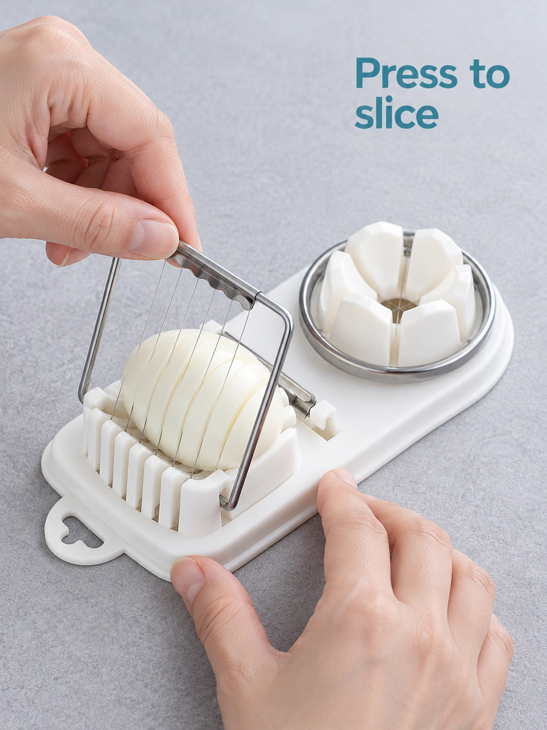 Egg Slicer and Wedger with Stainless Steel Wire Cutter