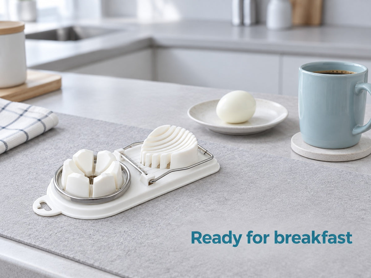 Egg Slicer and Wedger with Stainless Steel Wire Cutter