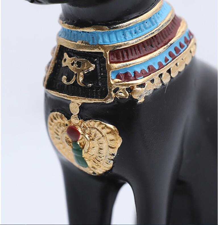Egyptian Cat Statue | Black & Gold Lucky Home Decor