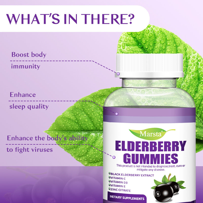 Black Elderberry Gummies with Vitamin C, D3 & Zinc