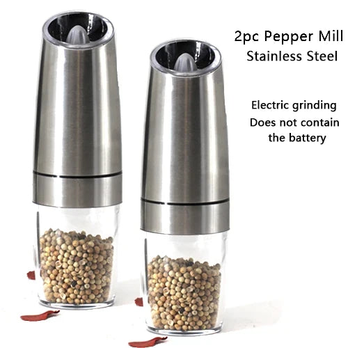 Electric Pepper and Salt Grinder with Blue LED Light