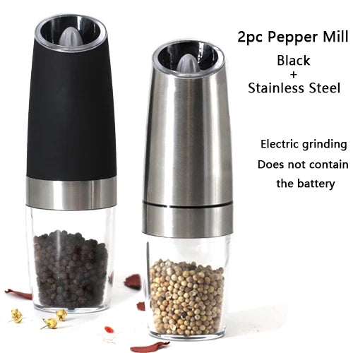 Electric Pepper and Salt Grinder with Blue LED Light