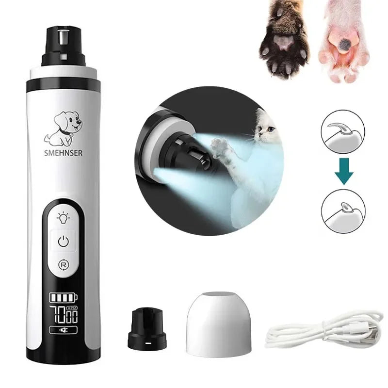 Dog Nail Grinder With Adjustable Speeds And LED Light