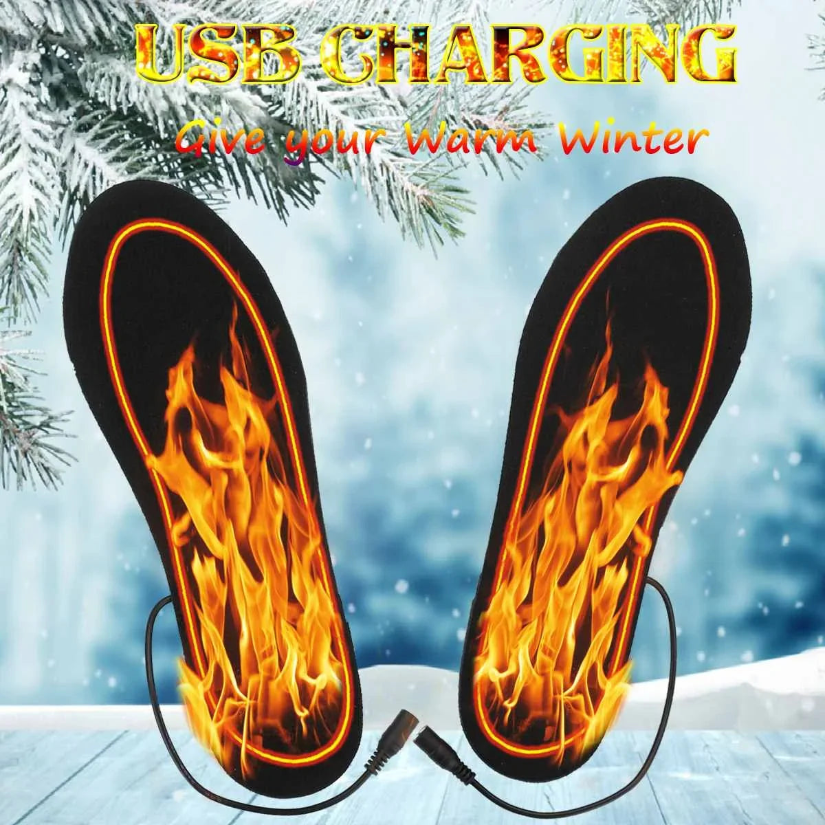 Heated Insoles for Winter with USB Power Bank Option