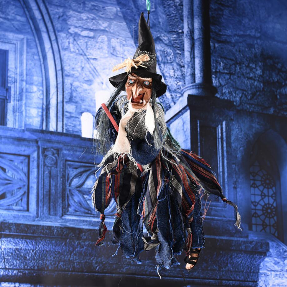 Hanging Witch Ghost Halloween Decoration With Lights