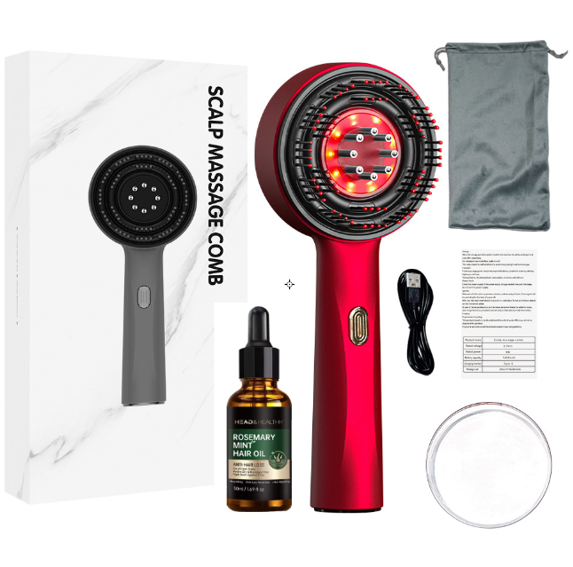 Scalp Massage Comb with Red Light for Daily Hair Care