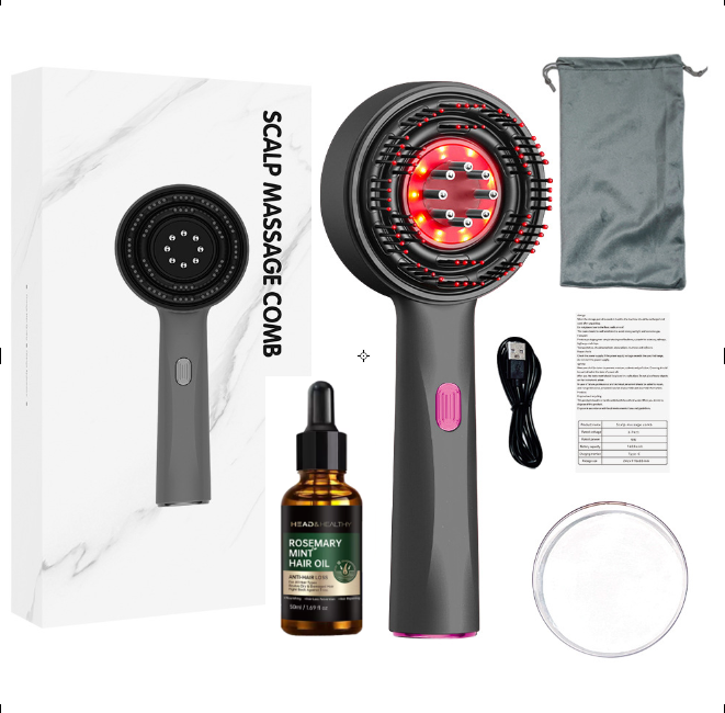 Scalp Massage Comb with Red Light for Daily Hair Care