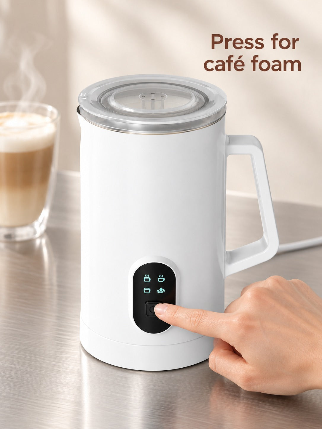 Electric Milk Frother for Café-Style Foam at Home