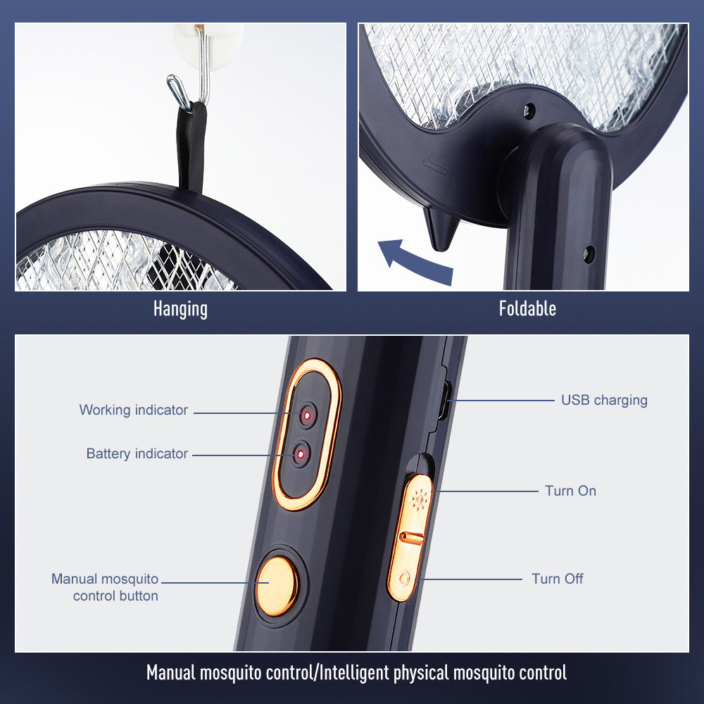 Electric Mosquito Swatter Rechargeable with Lamp