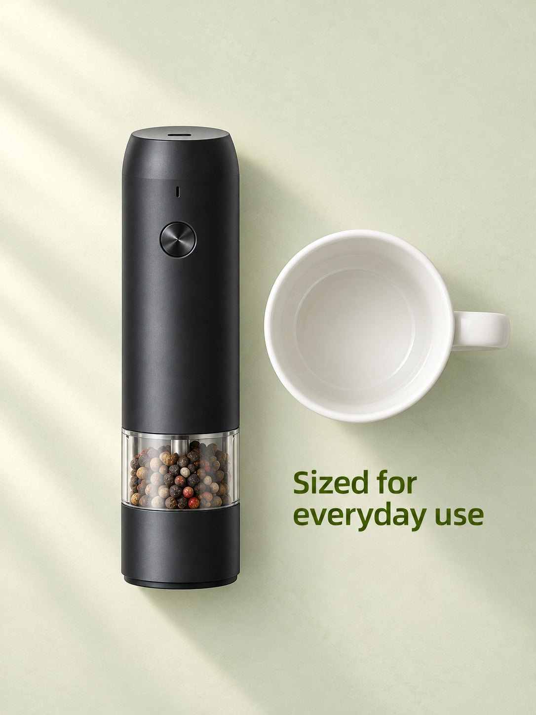 Electric Pepper Grinder: 6 Adjustable Coarseness Levels