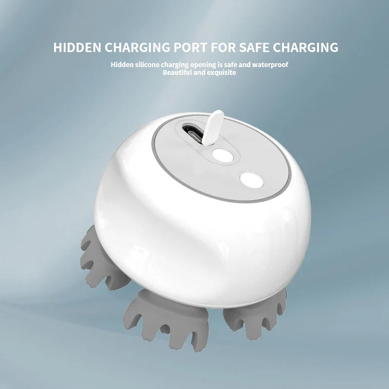 Waterproof Scalp Massager with Kneading Nodes for Relief