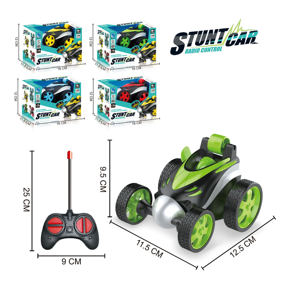 Remote-Controlled Stunt Car Toy for Flips and Spins
