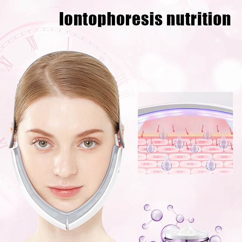 V-Face Massager with LED Light for Jawline Lift and Tone