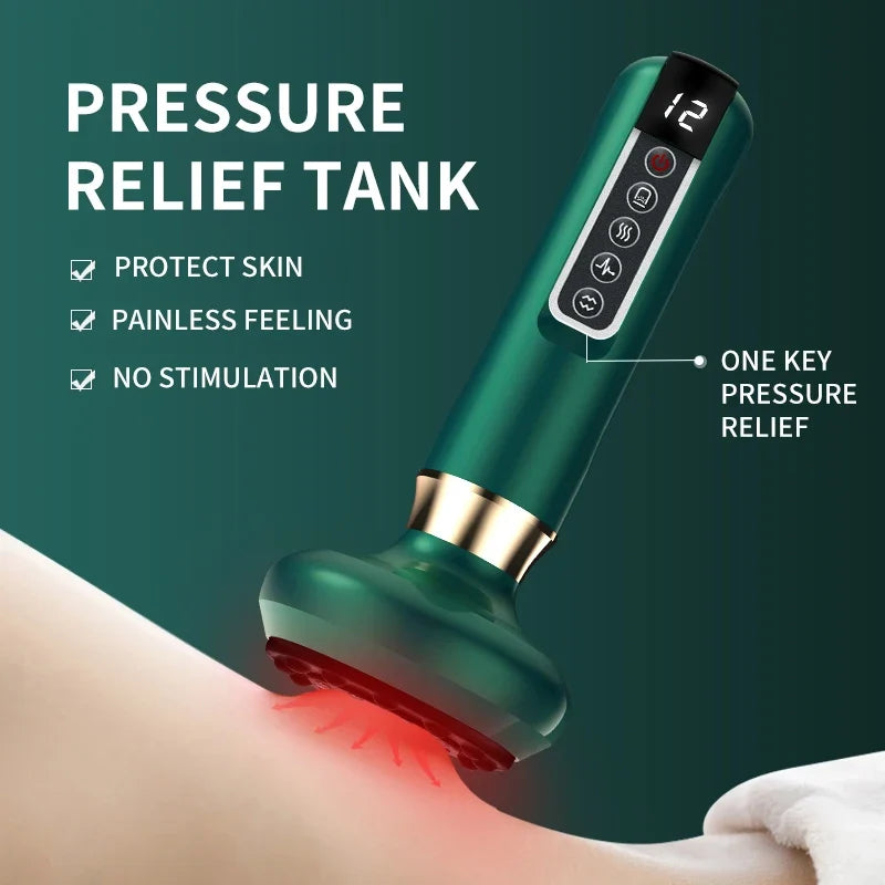 Electric Cupping Massager with 4 Interchangeable Heads