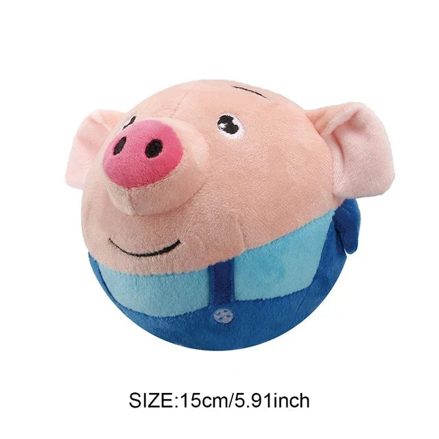 Interactive Plush Dog Toy With Music, Vibration & Bounce