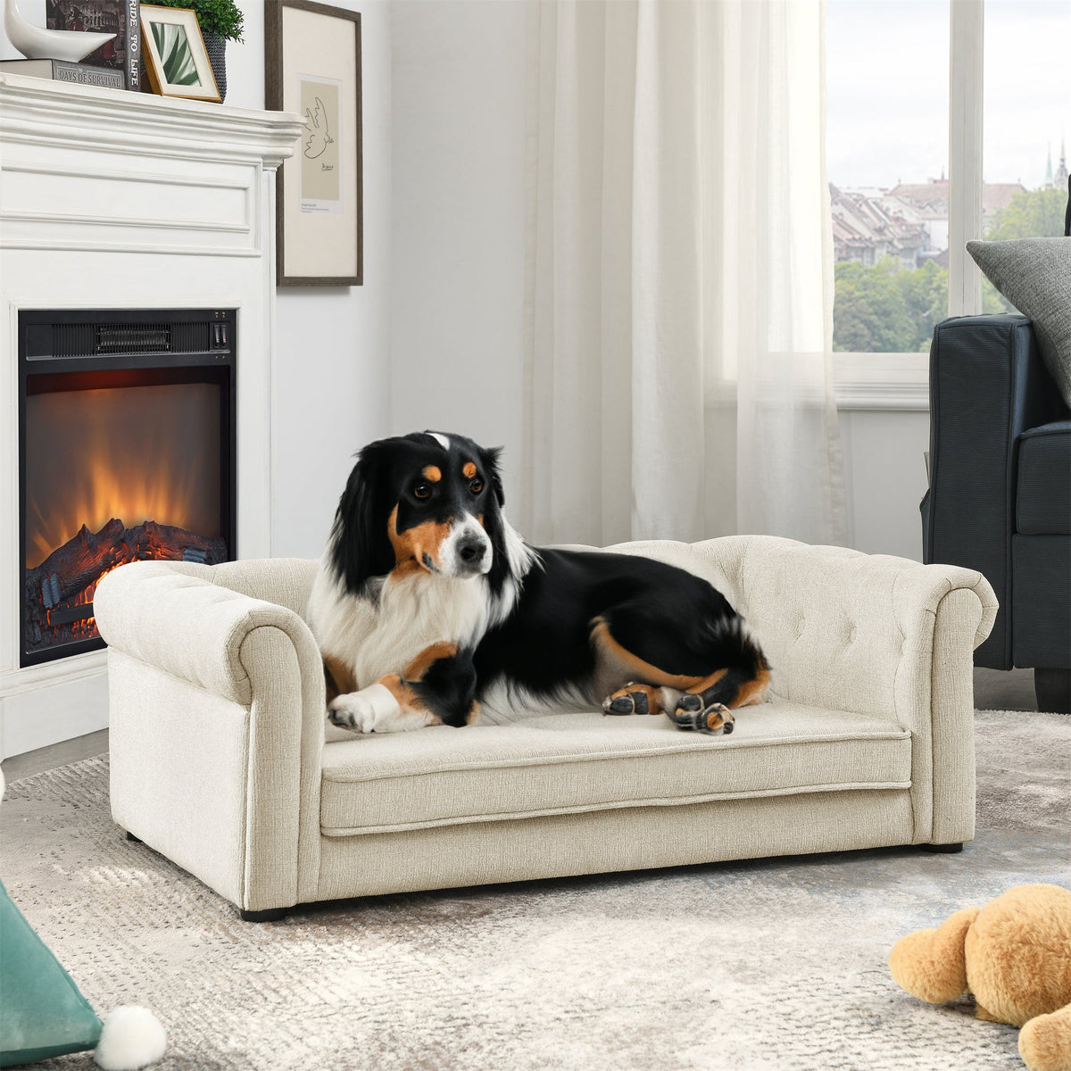 Chesterfield Elevated Dog Bed for Medium & Large Dogs