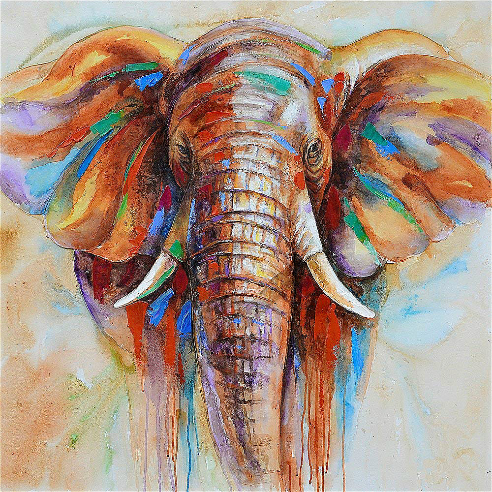 Elephant Canvas Wall Art for Colorful Statement Decor