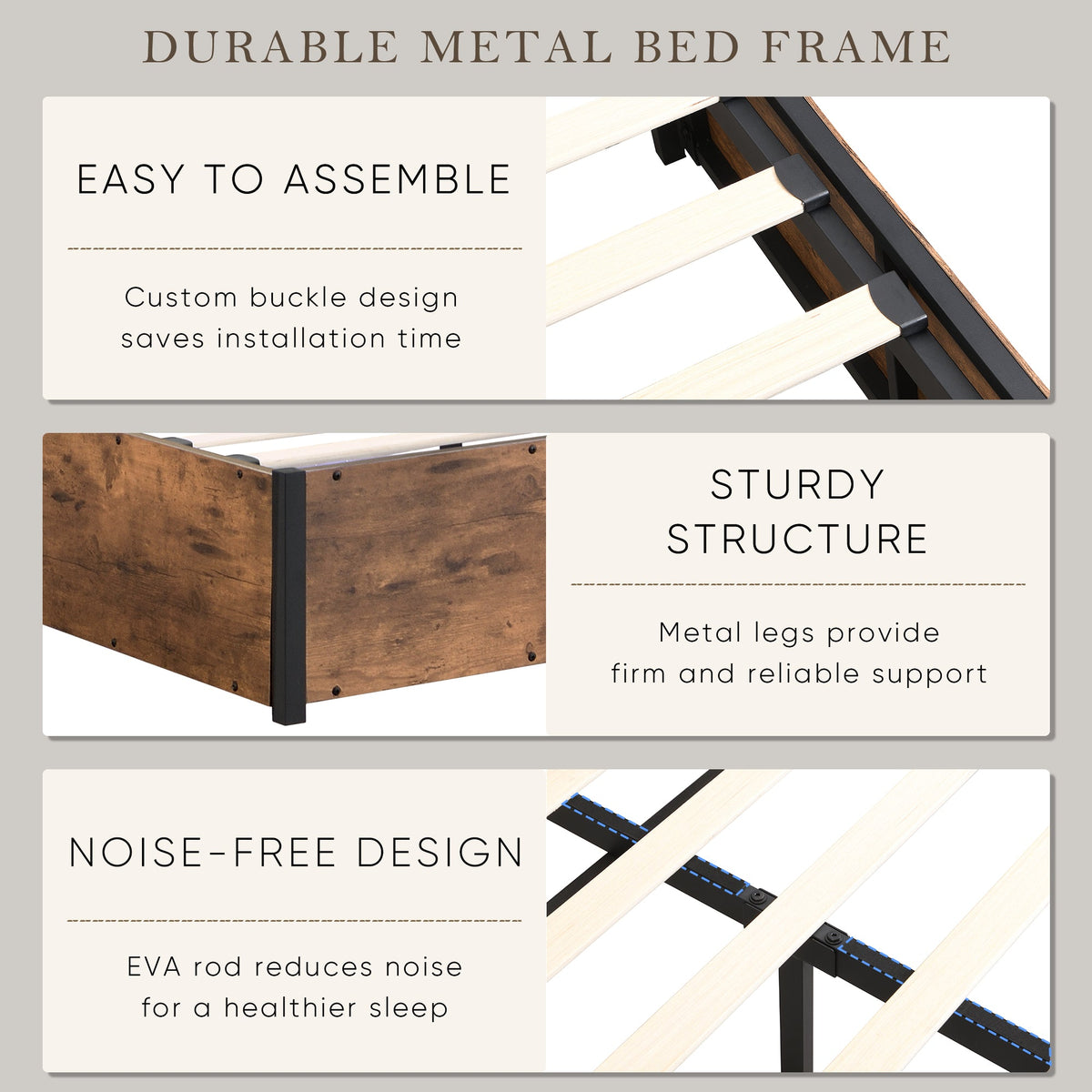 Full Size Storage Bed Frame with Bookshelf Headboard