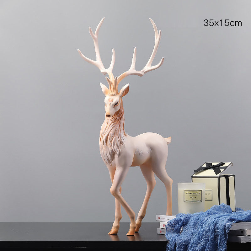 Sculptural Elk Ornament Set for Foyer & Cabinet Decor
