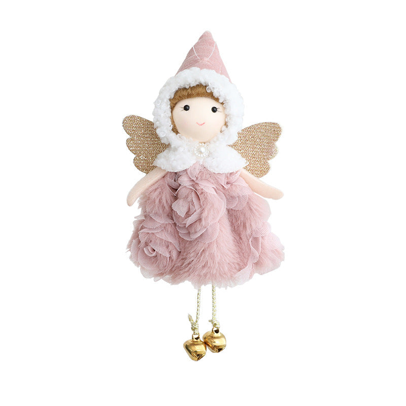 Plush Angel Christmas Tree Ornament With Jingle Bells