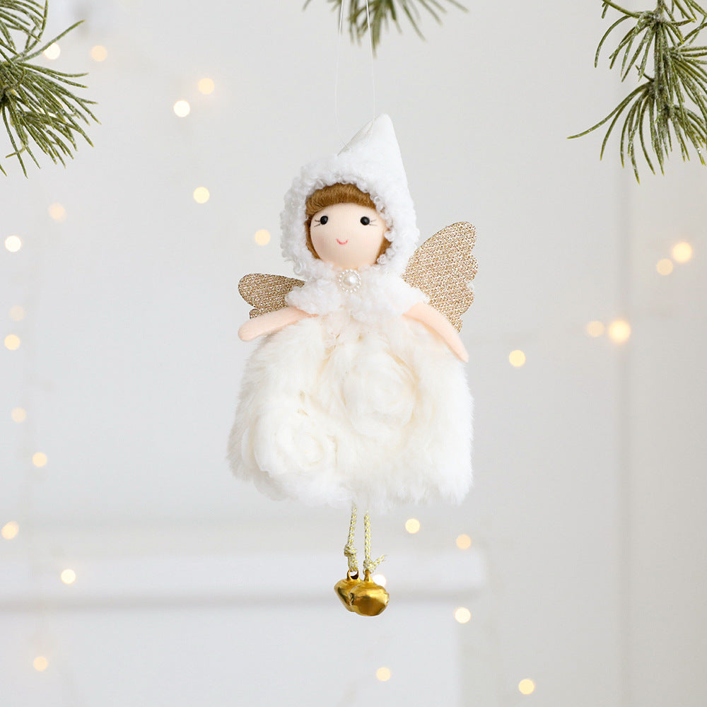 Plush Angel Christmas Tree Ornament With Jingle Bells