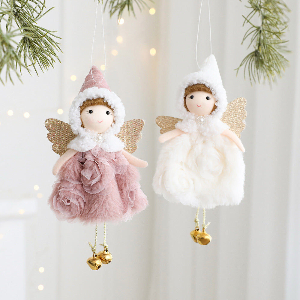 Plush Angel Christmas Tree Ornament With Jingle Bells