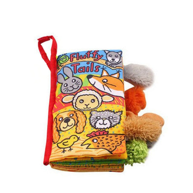 Soft Baby Sensory Fabric Book With Tactile Animal Tails