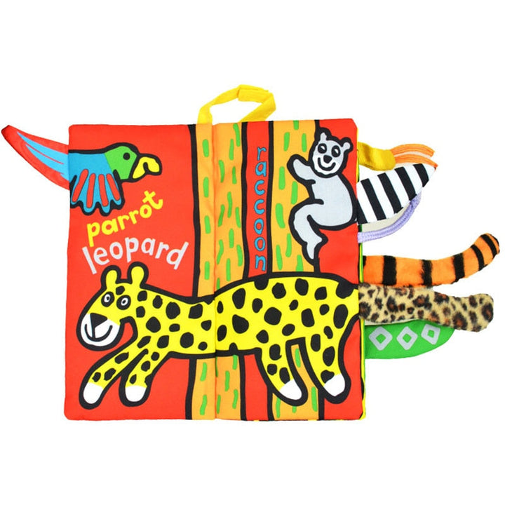 Soft Baby Sensory Fabric Book With Tactile Animal Tails