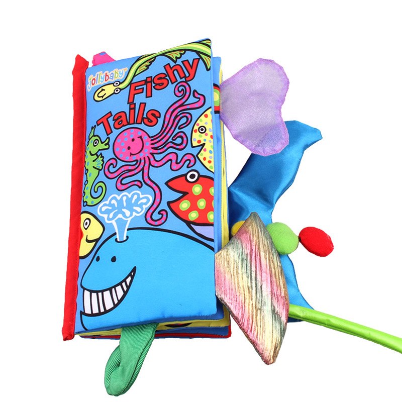 Soft Baby Sensory Fabric Book With Tactile Animal Tails