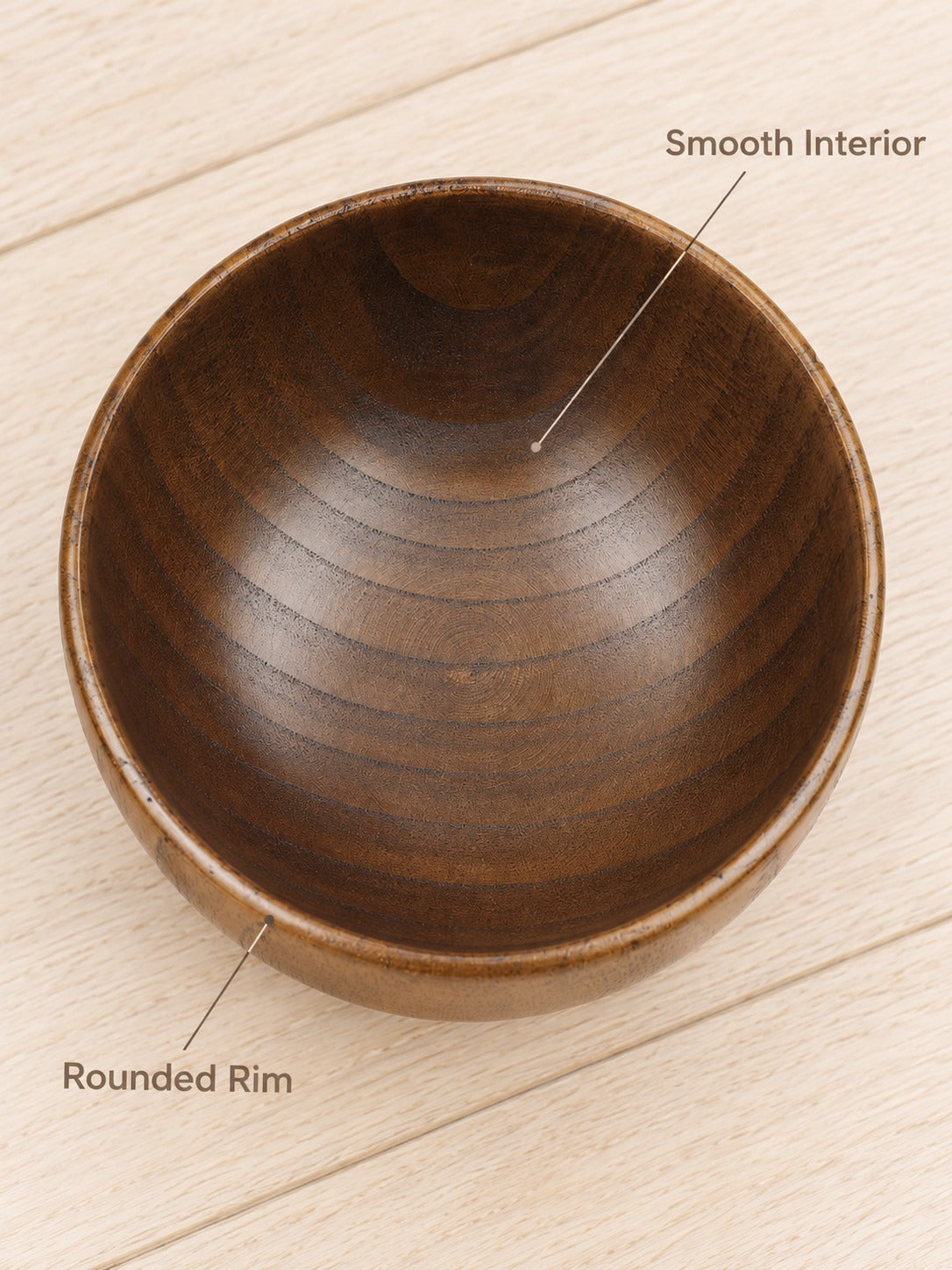 Engraved Wooden Pentagram Altar Bowl with Triple Moon