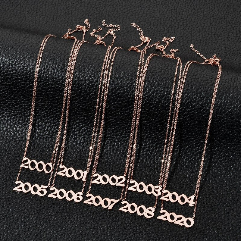 Year Number Necklace | Personalized Birthday Gift