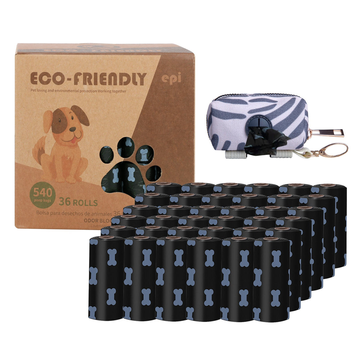 Eco-Friendly Dog Poop Bags with Handy Leash Dispenser