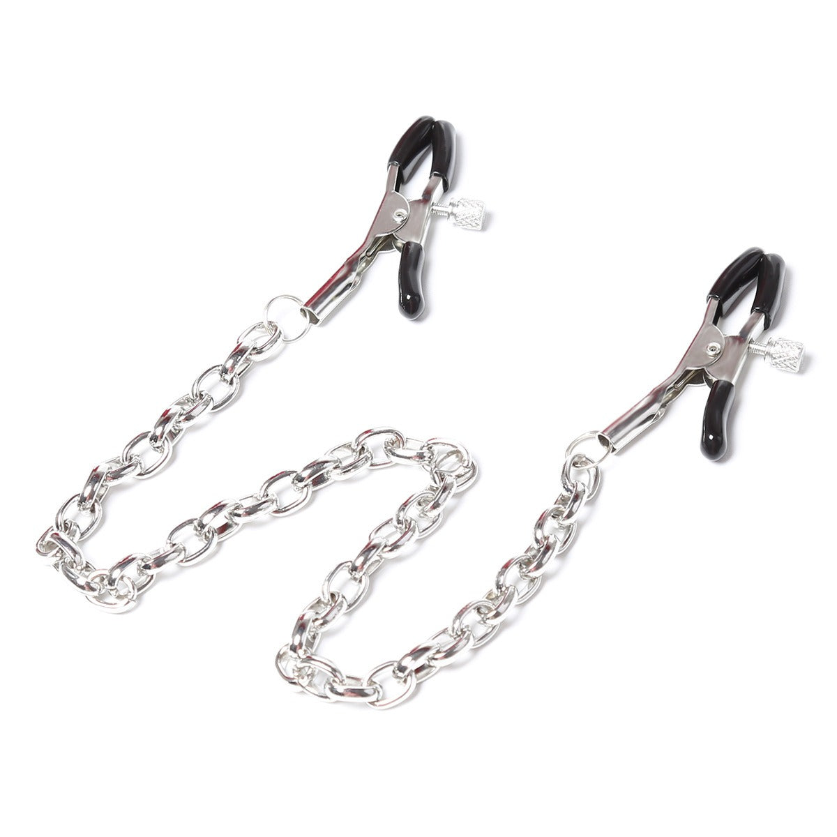 Nipple Clamps with Chain for Adjustable Intimate Play
