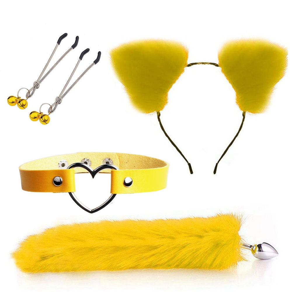 Four-Piece Cat Roleplay Set for Playful Bedroom Fun