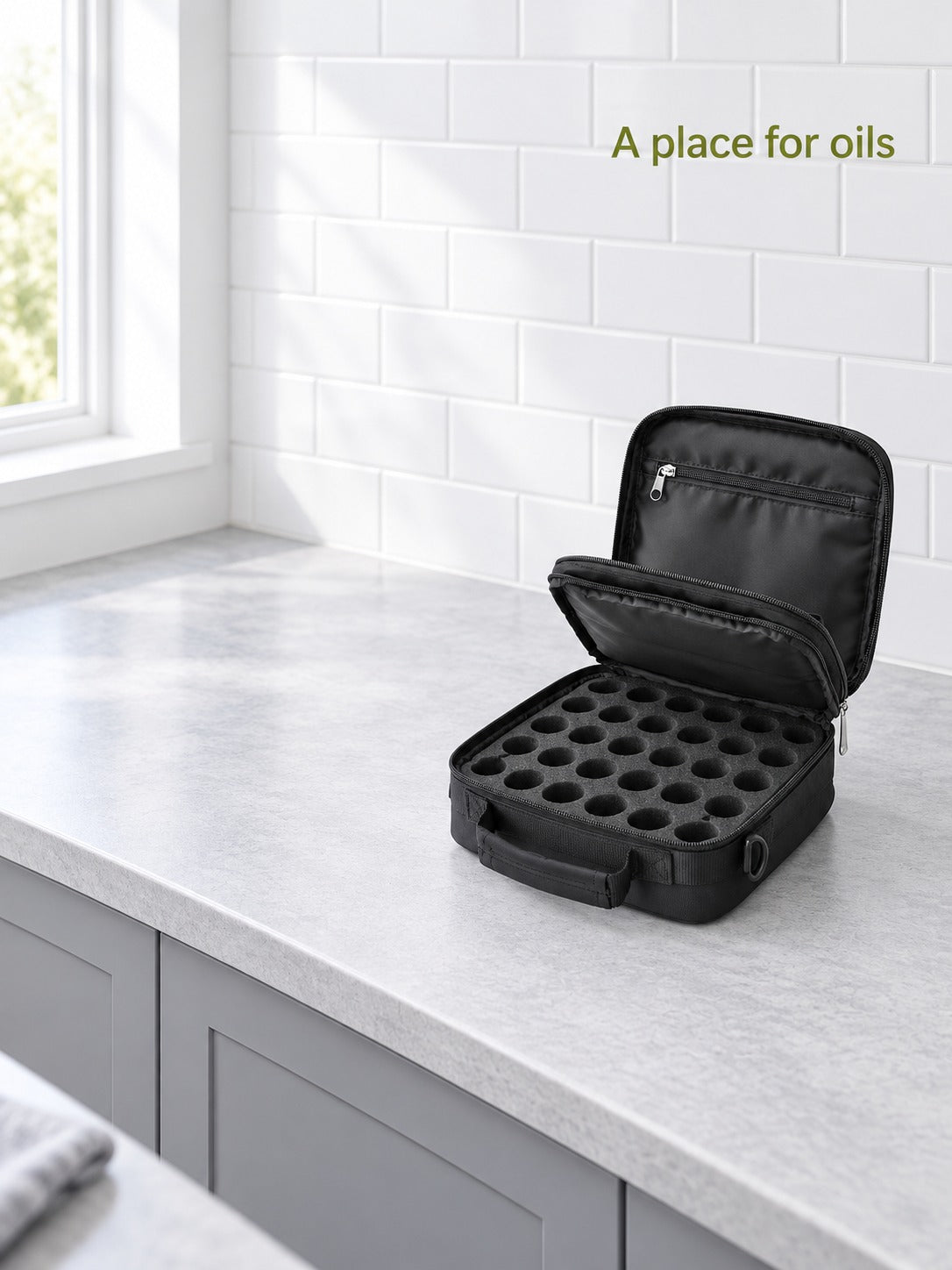 Essential Oil Carrying Case for 42 Bottles, Padded Travel