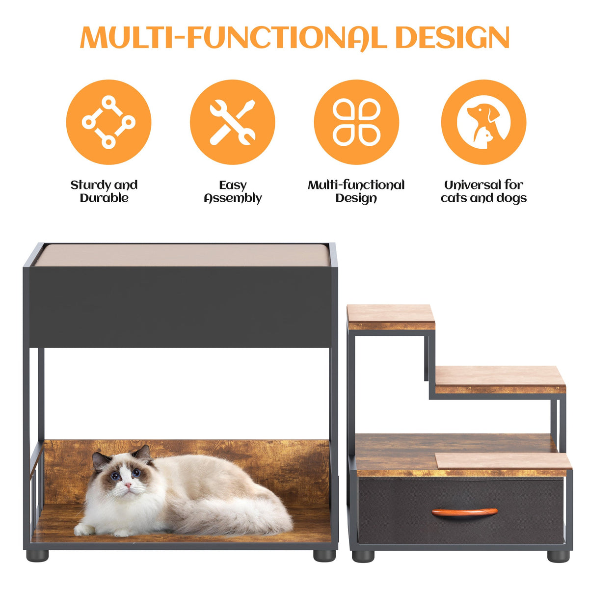 Elevated Dog Bed Window Perch With Storage Platform