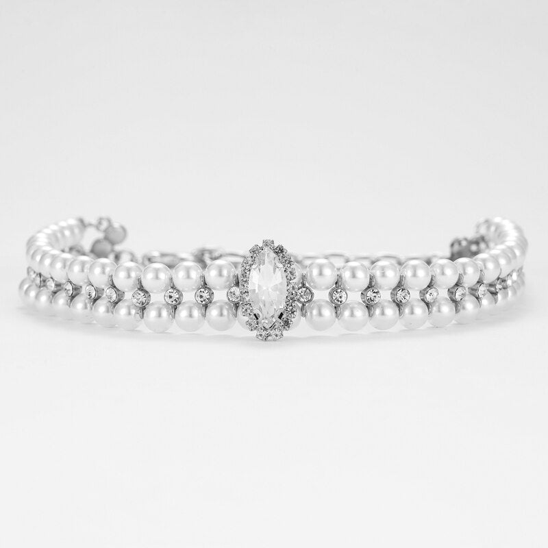 Pet Pearl Rhinestone Collar for Weddings and Photos