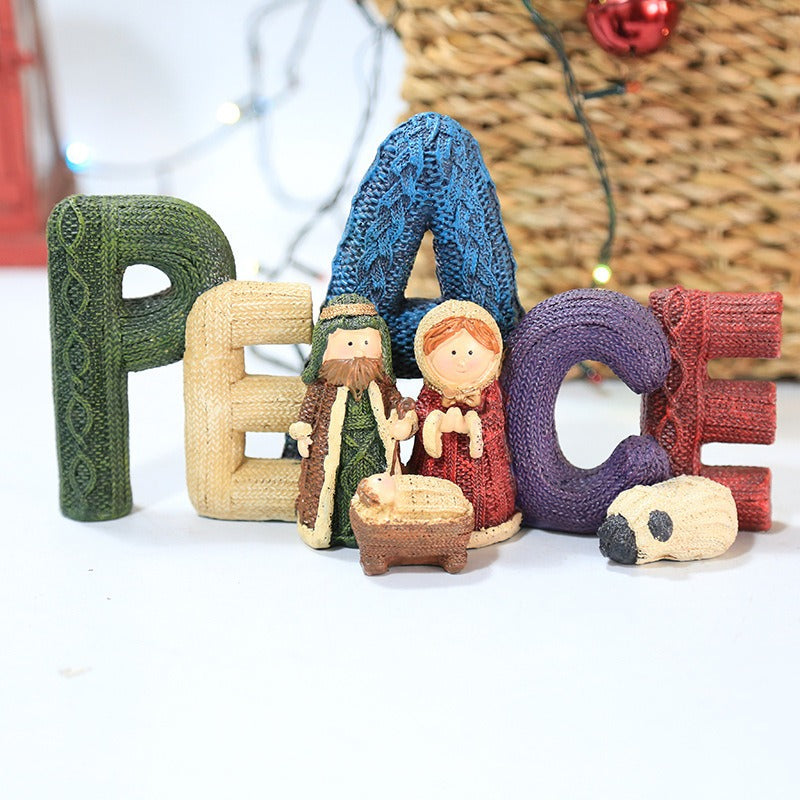 Knitted Christmas Letter Decorations & Nativity Decor