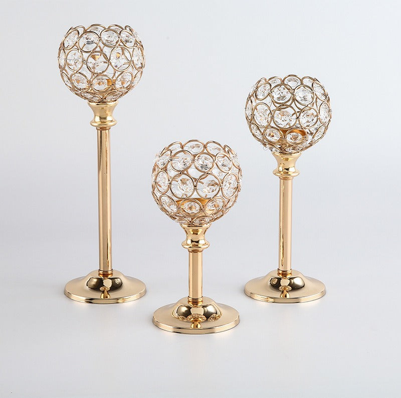 Crystal Gold Candlestick Holders for Elegant Tables