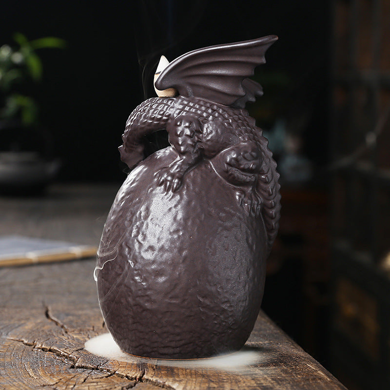 Ceramic Backflow Incense Burner for Dragon Ambiance