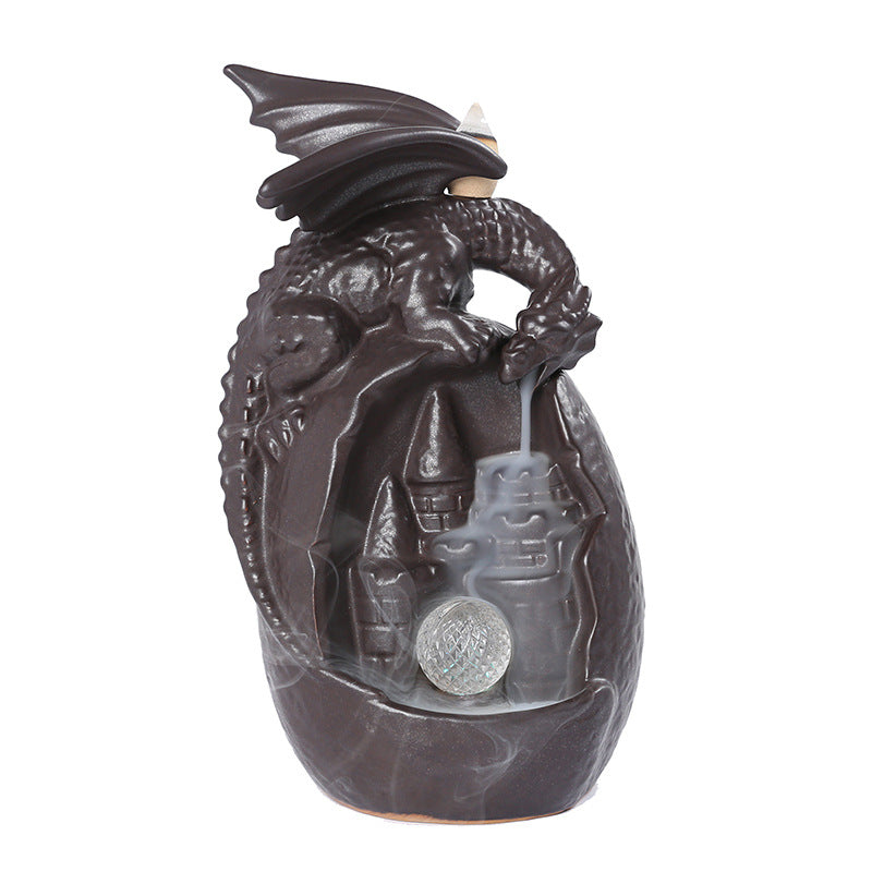 Ceramic Backflow Incense Burner for Dragon Ambiance