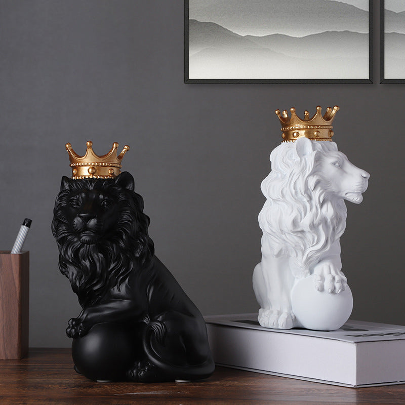 Crowned Lion Ornaments for Regal Statement Decor