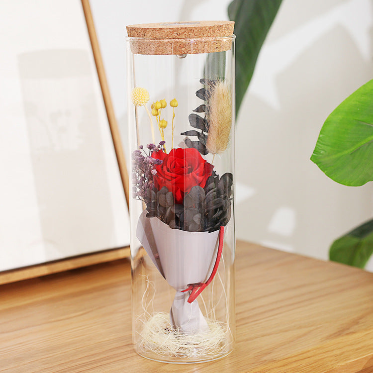 Everlasting Rose Wishing Bottle With Soft LED Lights