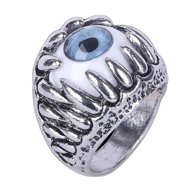 Evil Eye Skull Ring | Gothic Halloween Statement Jewelry