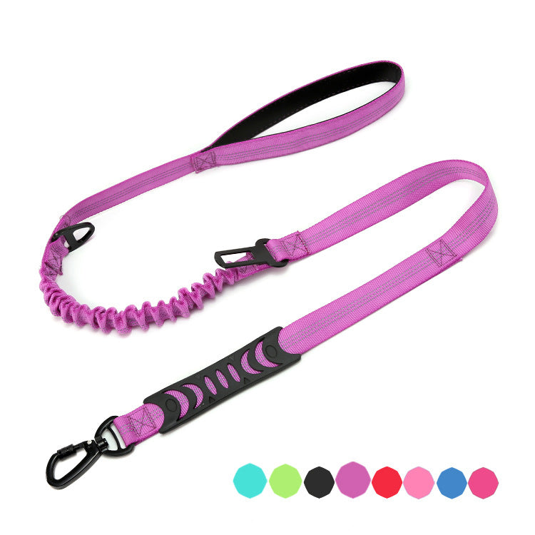 Reflective Shock-Absorbing Dog Leash for Car Travel