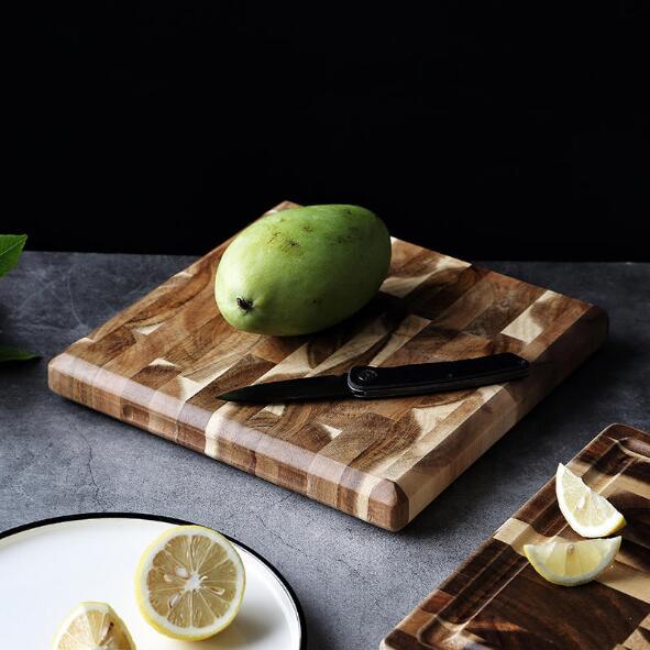 Extra Large End Grain Acacia Cutting Board, Juice Groove