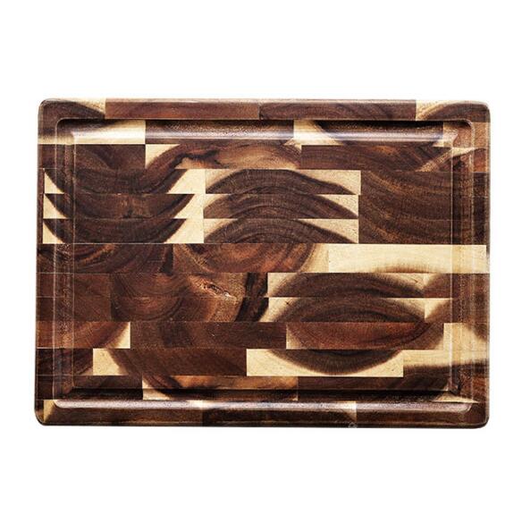 Extra Large End Grain Acacia Cutting Board, Juice Groove