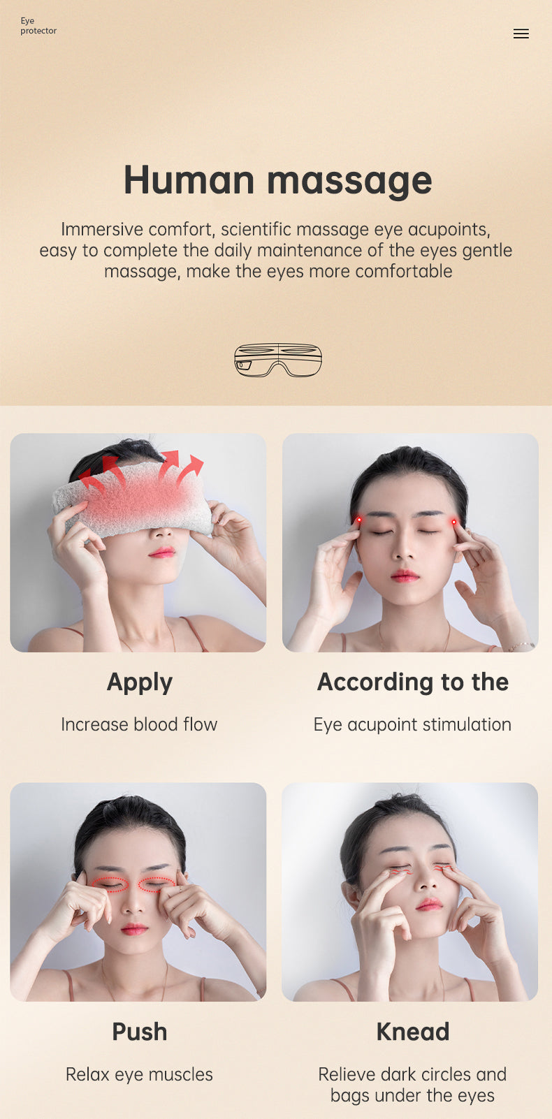 Eye Massager with Heat & Air Pressure for Tired Eyes